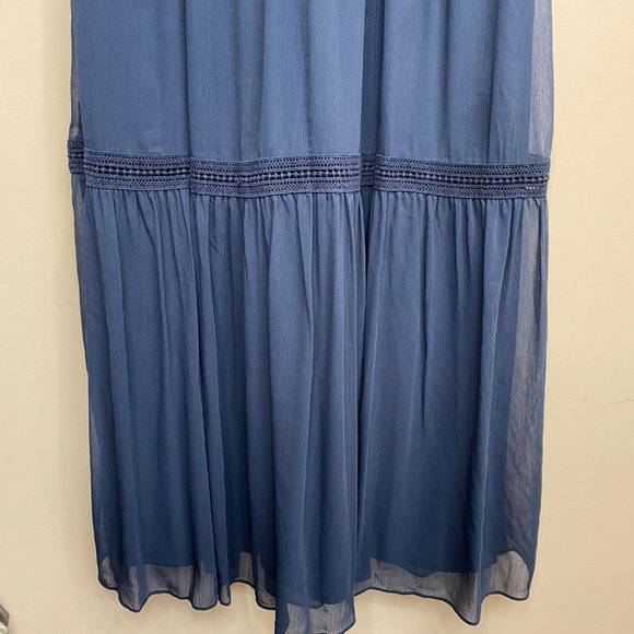 Abercrombie & Fitch Blue Open Back Maxi Dress Size Medium Petite - Picture 3 of 8
